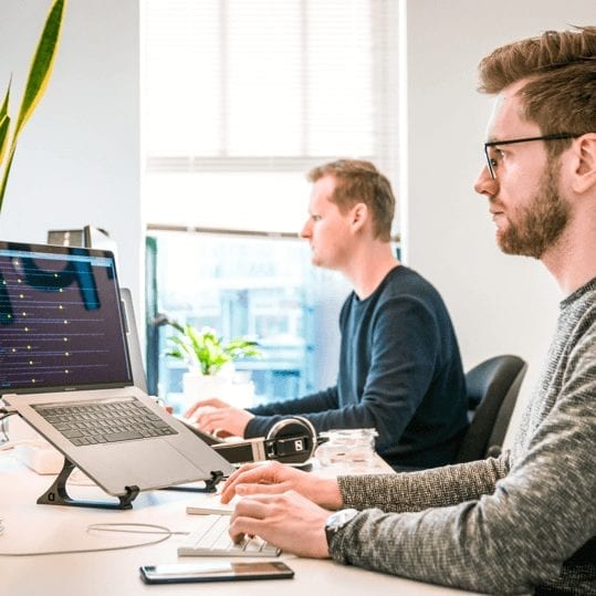 People working on laptop